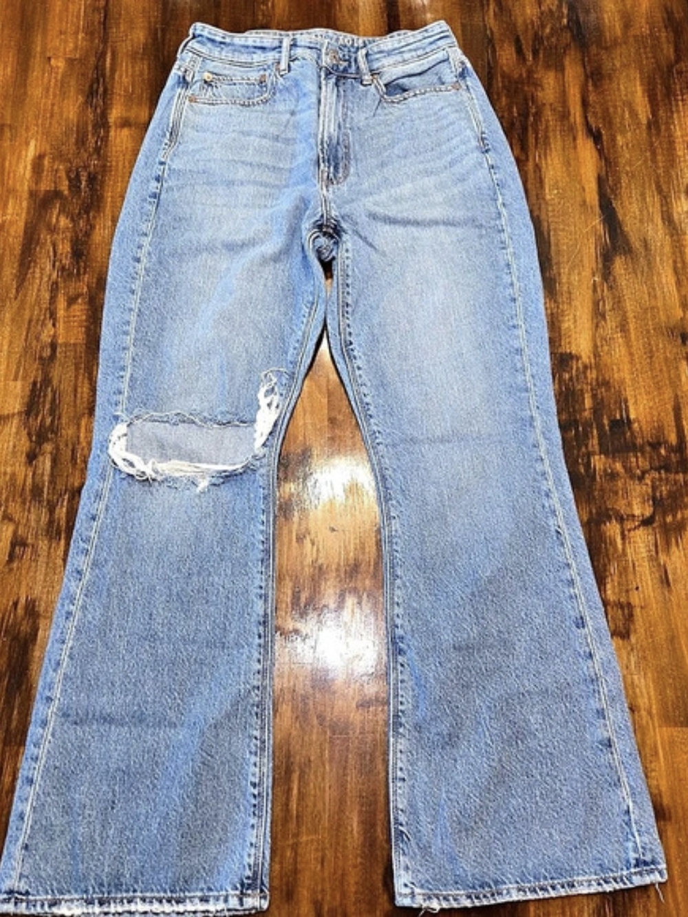 American Eagle High Rise Boot Flare Blue Flare Jeans Size 6